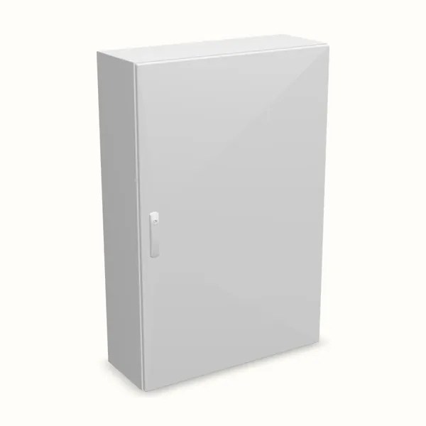 Caja mural DM con placa de montaje 1200×800×300, vista de tres cuartos