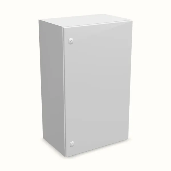 Caja mural DM con placa de montaje 1000×600×400, vista de tres cuartos