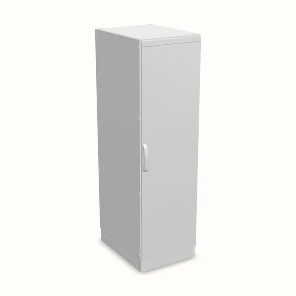 Armario modular TEOS Plus+, puerta ciega, con placa de montaje 2000×600×800, vista de tres cuartos