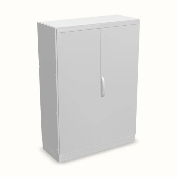 Armario modular TEOS Plus+, doble puerta, sin placa de montaje 1600×1200×500, vista de tres cuartos
