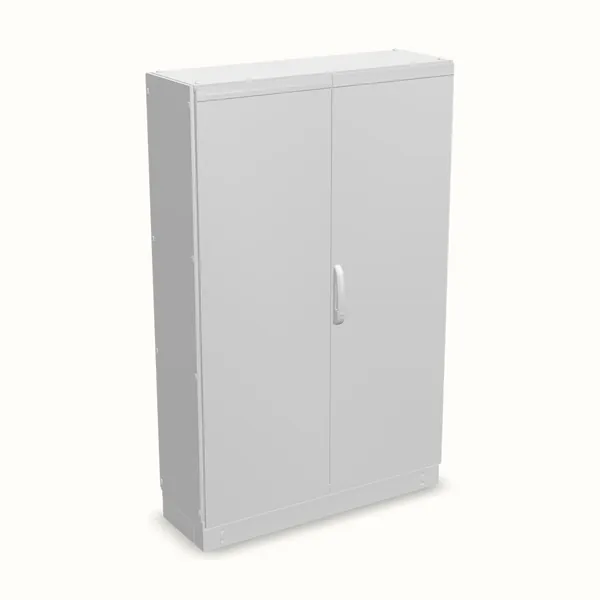 Armario modular TEOS Plus+, doble puerta, sin placa de montaje 1800×1200×400, vista de tres cuartos