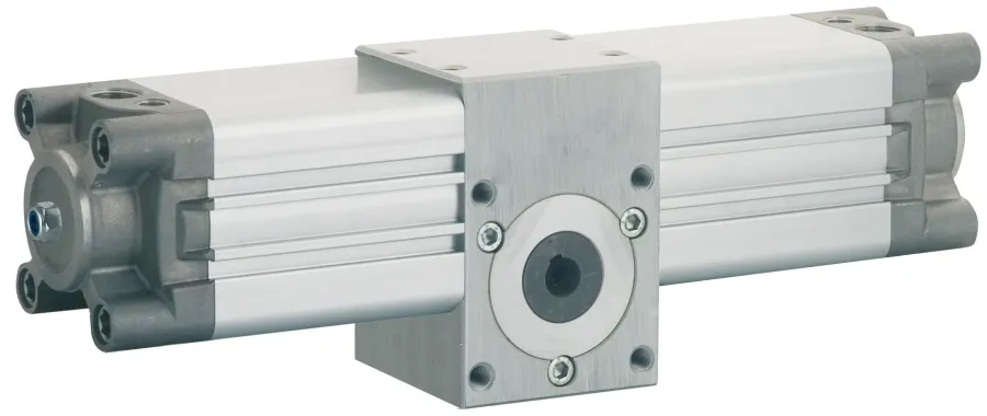 XRF · Cilindro rotativo ISO 15552 con vástago hembra y regulación del ángulo, foto del catálogo del fabricante