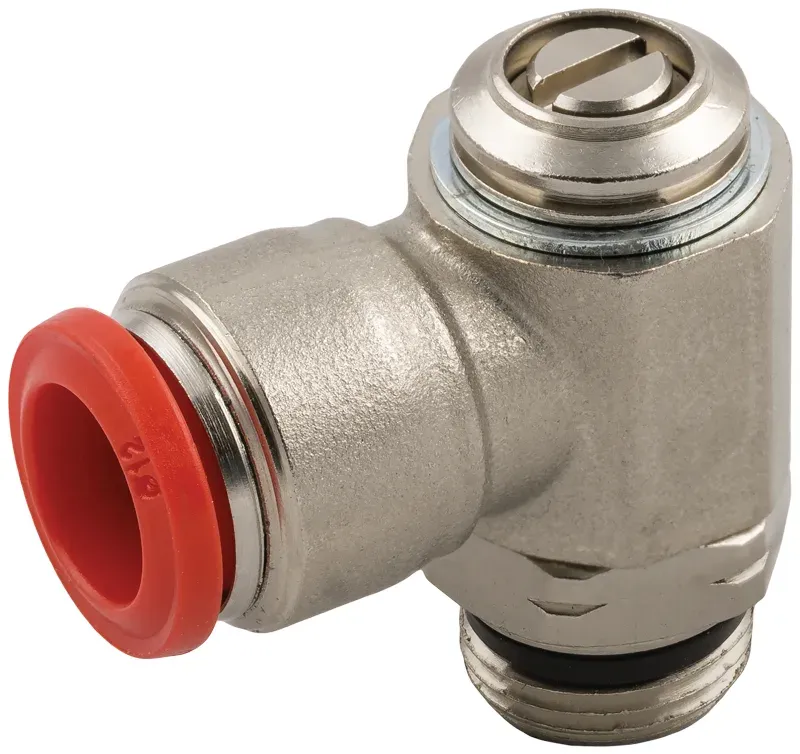 50901 · Regulador unidireccional orientable para cilindro “universal short”, regulación a destornillador, foto del catálogo de Aignep