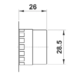 04V · Selector de leva corta, dibujo acotado del catálogo de Aignep