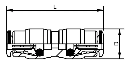 58040 · Racor recto intermedio, dibujo acotado del catálogo de Aignep