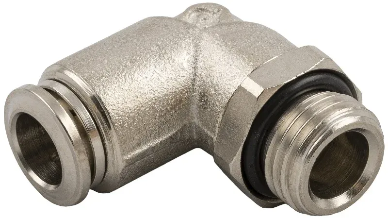 89116 · Racor a L orientable macho cilíndrico, foto del catálogo de Aignep