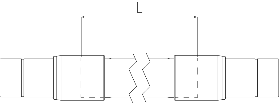 90806 · Manguera flexible conectada, dibujo acotado del catálogo de Aignep