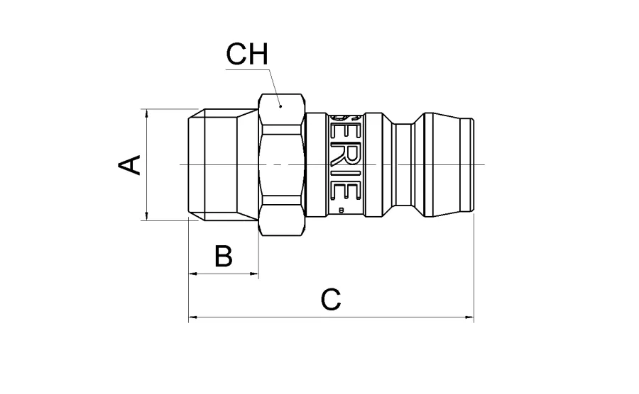 564 · Adaptador obturado macho cónico presellado rosca teflonada, dibujo acotado del catálogo de Aignep