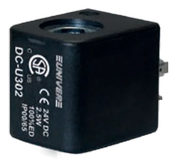 DC-U · Bobina U3 lado 30 mm para electropiloto U1, foto del catálogo