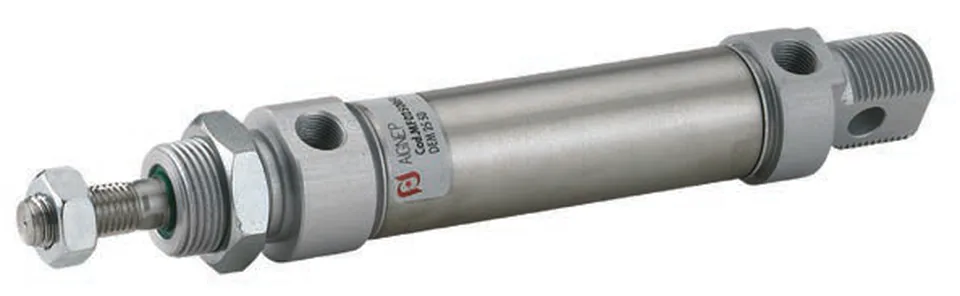 MF · Minicilindro ISO 6432 de doble efecto magnético, foto del catálogo de Aignep